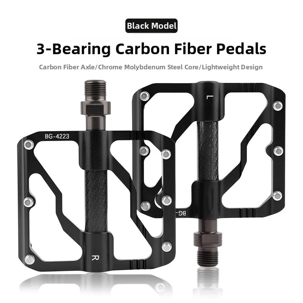 

Cr-Mo Axle Pedals CNC Aluminum Bike Pedals For Energy-efficient Cycling Carbon Fiber Sleeve Design Chromoly Steel Axle