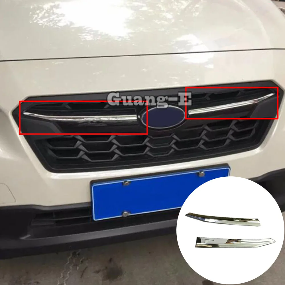 

Top Sale For SUBARU XV 2018 2019 2020 2021 2022 Styling Protect Detector ABS Chrome Trim Front Head Grid Grill Grille Panel 2PCs