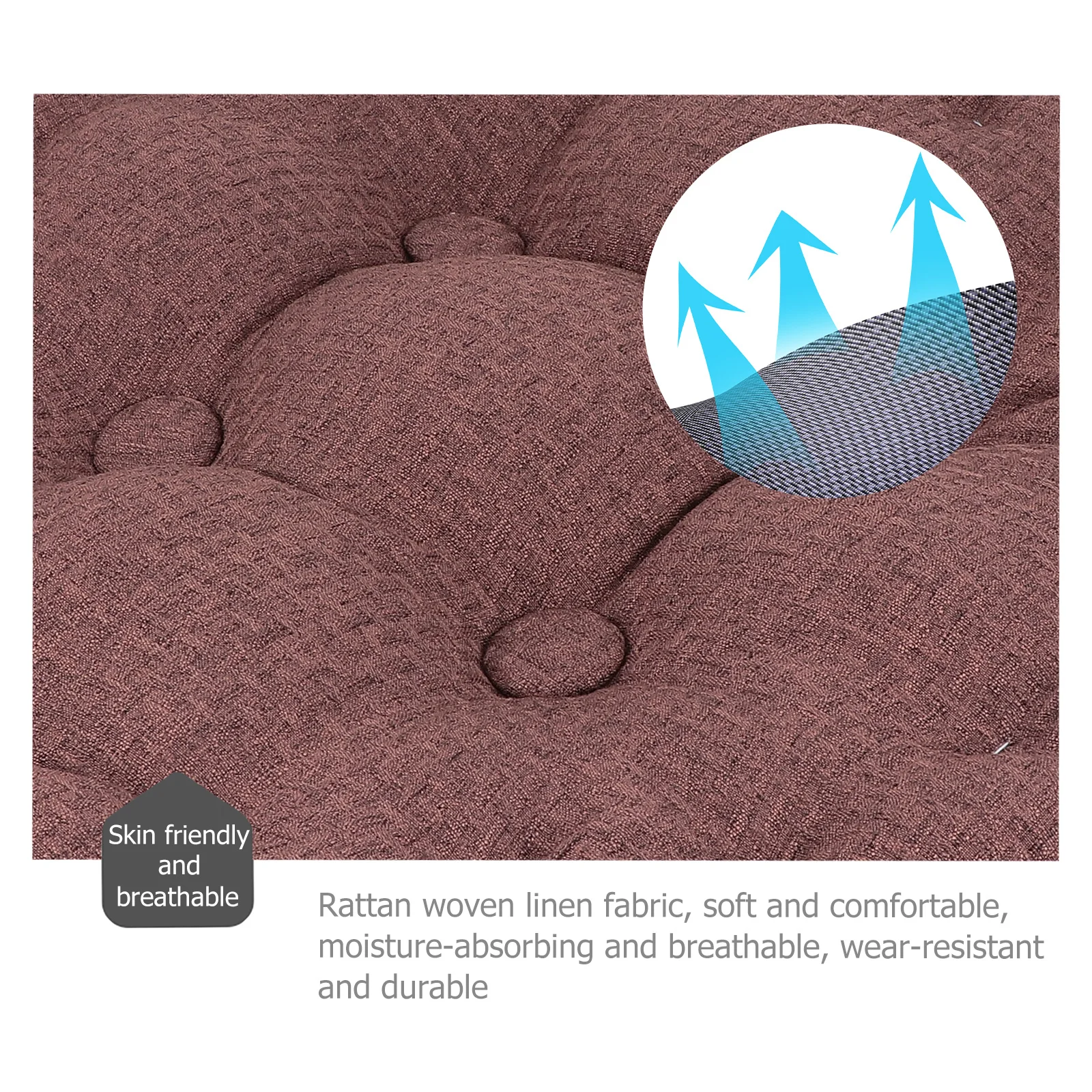 

1Pcs Round Linen Floor Cushion Seat Pad Thick Resilient Pearl Cotton Filling Breathable Comfortable for Meditation Yoga Reading