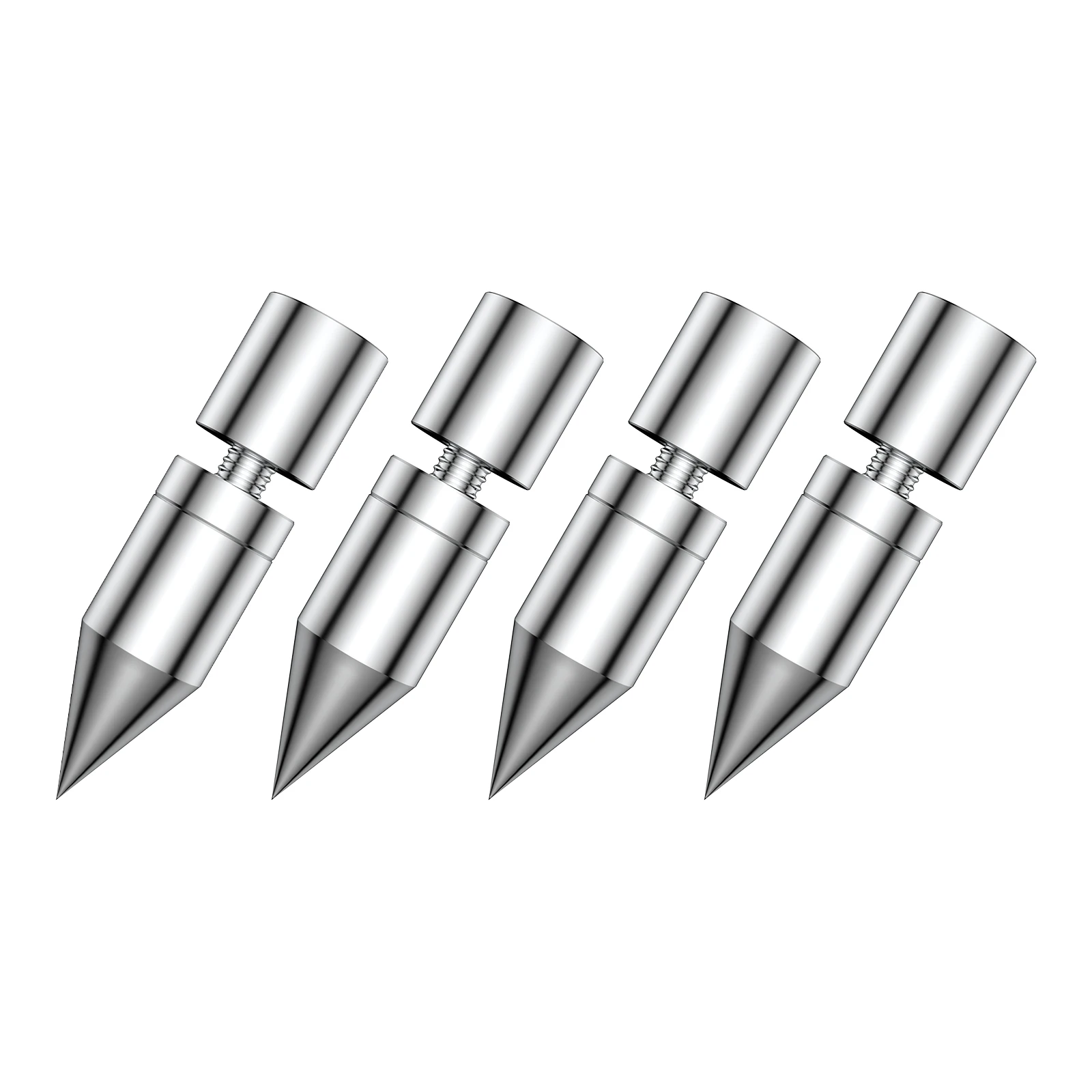 4PCS Audiophile Stainless Steel Chrome Plated Speaker Spikes Isolation Cones Feet Pad M6 M8 M10 Screw HiFi Amplifier Stand Foot