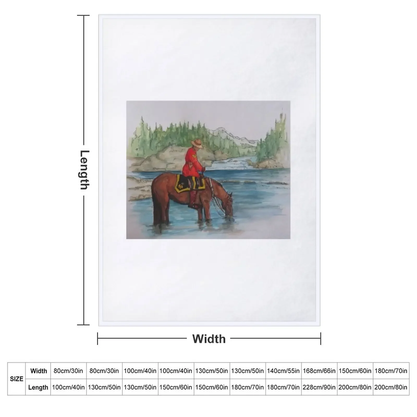 RCMP. in Red Serge on Horseback Throw Blanket Thermal Nap Bed Plaid on the sofa Hairys Plaid Blankets