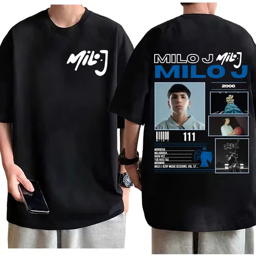 Camiseta de rapero Milo J Tour Merch para hombre y mujer, camisetas de manga corta a la moda de Hip Hop, ropa de algodón de alta calidad para verano