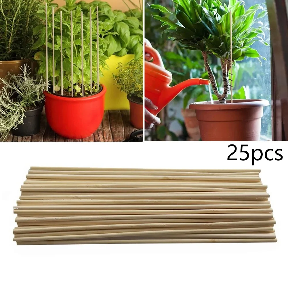 25pcs Bamboo Sticks Trellis Stakes Kit For Garden Plants Support Tomatoes Peas Plant Growth Support Rod Bamboo Chop Sticks