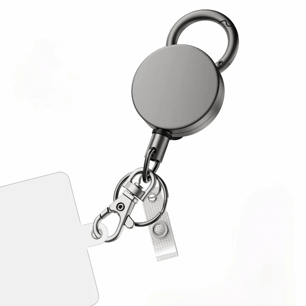 Retractable Phone Holder Lanyard Anti-Theft Metal Clip Anti-Theft Lanyard Safety Lanyard Anti-Drop Retractable Keychain Hiking