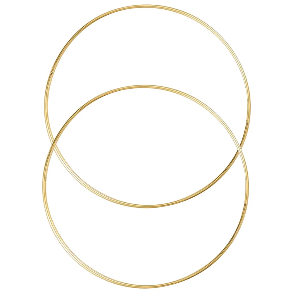 

2Pcs Solid Gold Crafting Rings Dream Catcher Circles Metal Frame DIY Handmade Wreath Making Craft Supplies Metal Wreath Frame