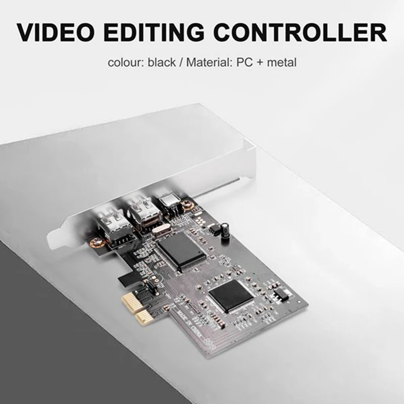 데스크탑 전용 PCI Express X1 PCI-E Firewire 1394A IEEE1394 컨트롤러 카드, 블랙 핏