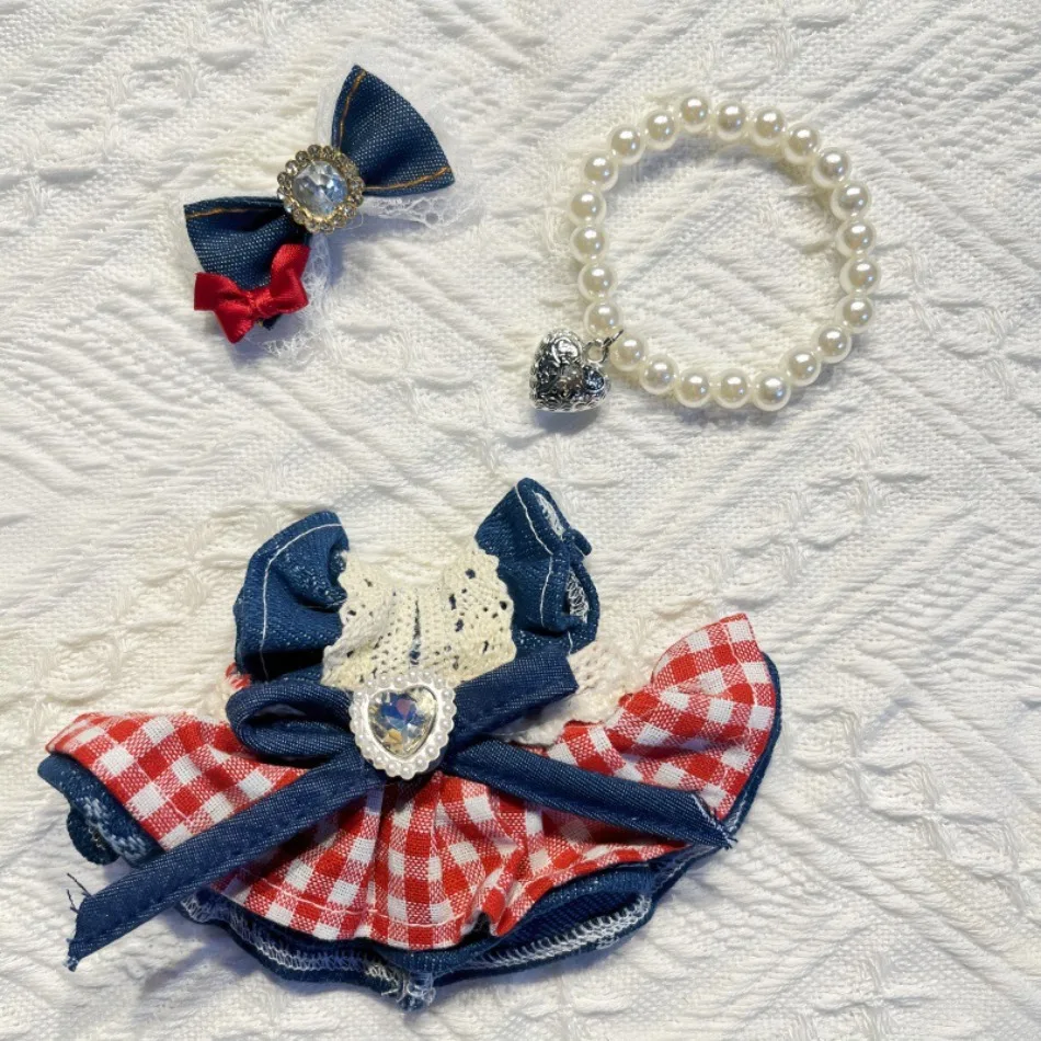 

Cute Mini Plush Doll'S Bib Pants 17cm Labubu I II Idol Dolls Sitting Party Clothing Outfit Accessories For Korea Kpop Exo