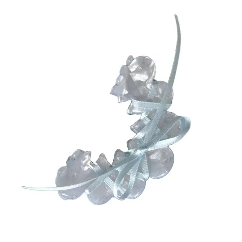 Stylish Acrylic Hair Claw Sweet Girl Grab Clip Ribbon Tied B