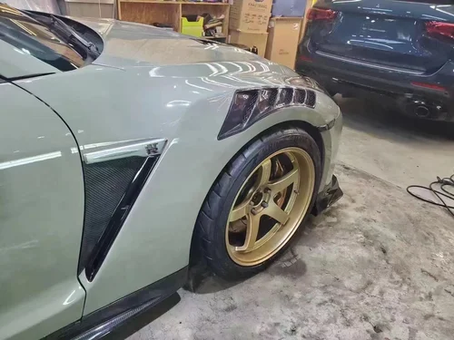 닛산 GTR R35 NIS 스타일 탄소 섬유 전면 펜더 벤트 트림 2pcs 2008-2017 NISMO 공기 흡입 덕트