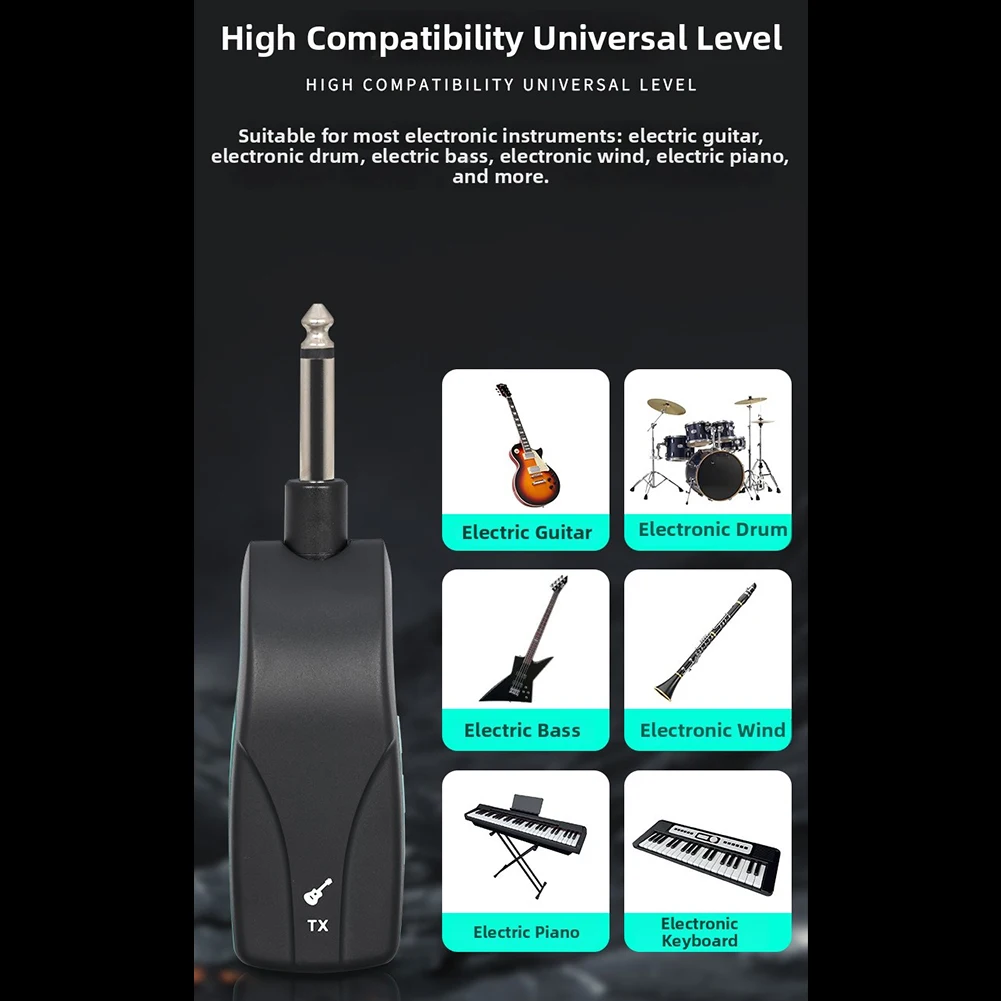 2.4GHz Wireless Freedom Guitar System Rotating Rechargeable Transmitter 50m Range Electronic Keyboard Bass Box Instrument view 4