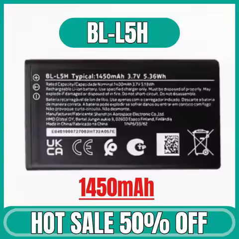 1450mAh for Nokia BL-L5H 2023 Version (105 4G/110 4G/125/150) Mobile Phones Battery