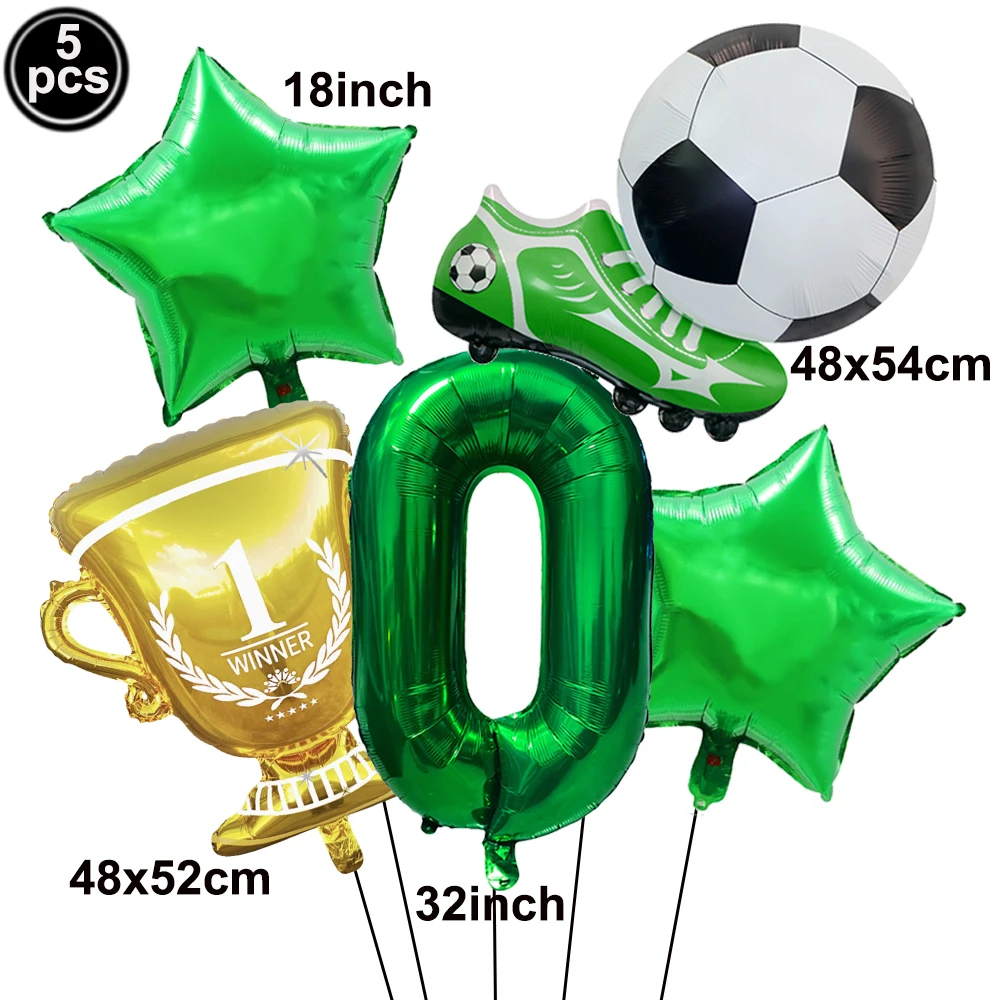 5 Stück Fußball-Trophäe, Turnschuhe, Ballon, 0–9, Zahlen-Ballon-Set für Kinder, Fußball, Geburtstag, Dekore, Fußball, Sport, Thema, Partyzubehör – Detail 2