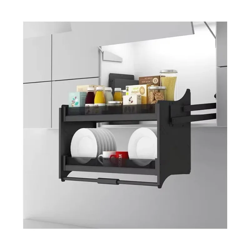 

Modern Kitchen Accessories Storage Elevator Basket Pull Down Kitchen Cabinet Shelves Organizers Pull-out Spice Basket