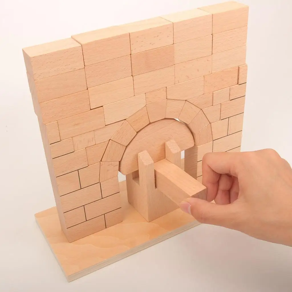 子供のおもちゃローマ橋ブナ木製ブロックレンガのおもちゃ就学前教育