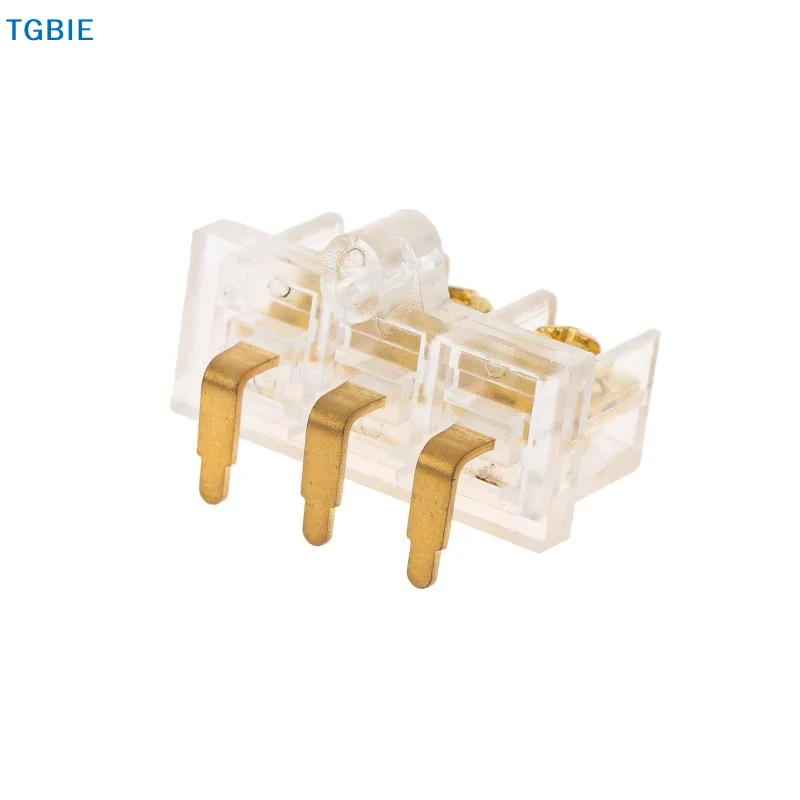 [TL]【TL】1/3/5PCS 3P Transparent Gold-Plated Terminal Block, 3-Pole Wire Clamp, Terminal Post Sunminds