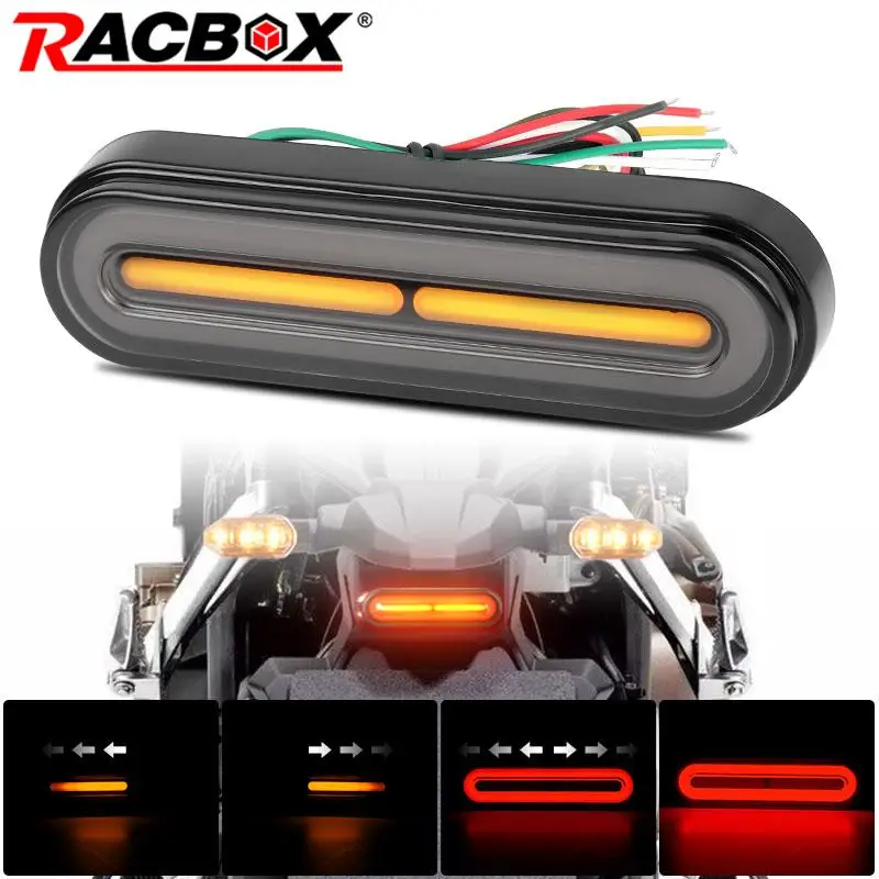 3 in 1 Motorcycle LED Tail Lights 60led Turn Signal Light DRL Running Light Rear Stop Brake Light For Cafe Racer Bobber Chopper