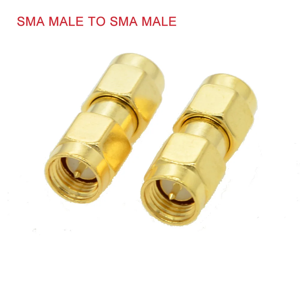 100PCS/lot RF Adapter SMA Male plug to SMA Male plug For Raido Antenna RF Coaxial Adapter connector Converter