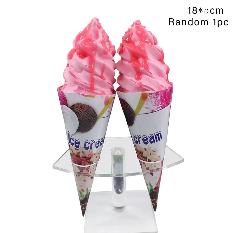 Happy Summer Theme Simulation Ice Cream Kid Favor Fake Sweet Cone Dessert Shop Window Display Hawaii Summer Birthday Parti Decor