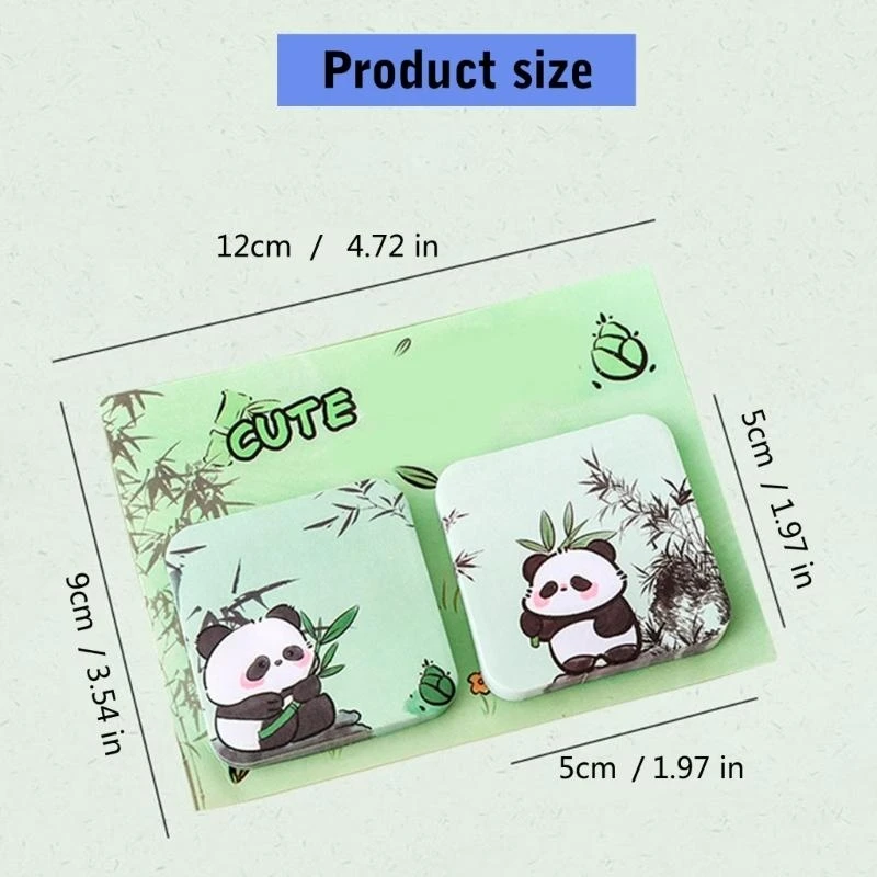 N2UB 60Sheets Animal Panda Notes Pad Adheive Note Paper for Writing Noting 50x50mm
