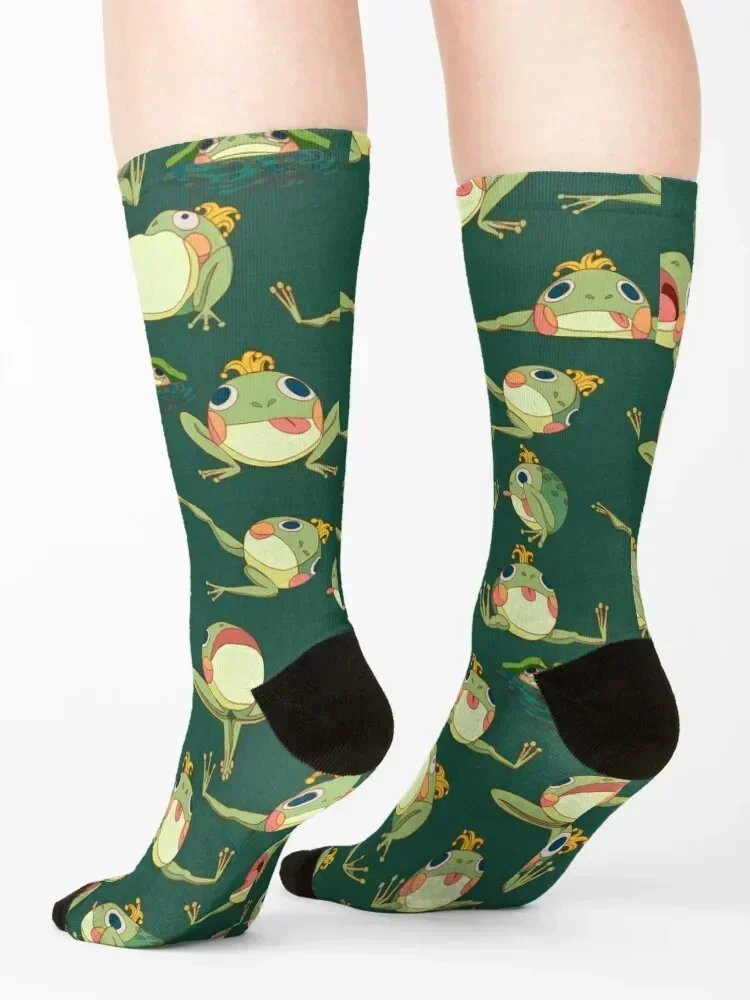 FROOOOOOOOOOOOWG PATTERN dark green Socks Christmas funny gift Running hiking Girl'S Socks Men's