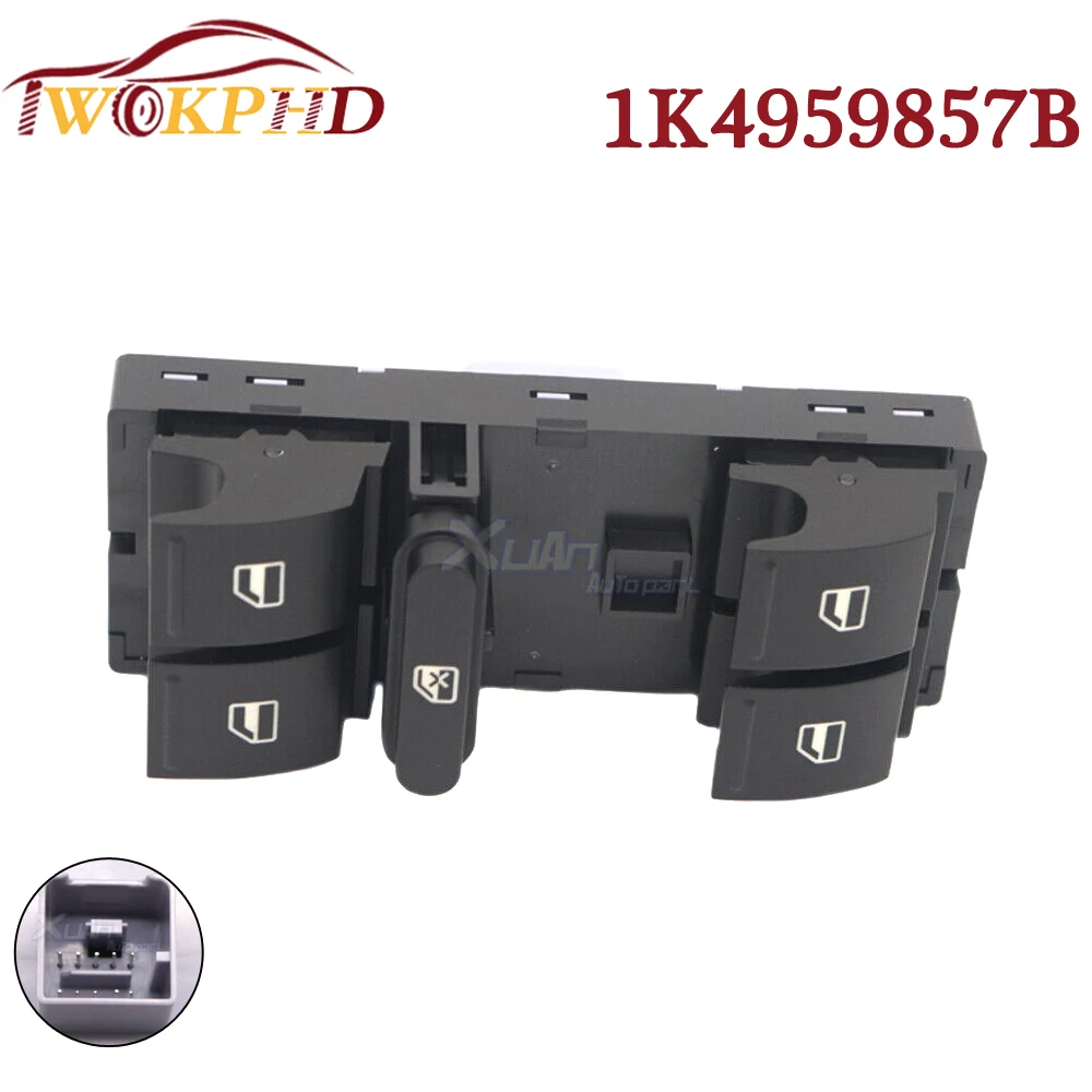 1K4959857B For Volkswagen Jetta Golf Plus Passat CC Touran Tiguan Seat CAR Electric Master Power Window Control Switch Button