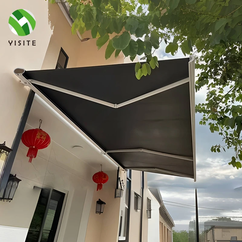 Factory Outdoor Telescopic Folding Arm Awning Electric Waterproof Aluminum Alloy Remote Control Switch Operation