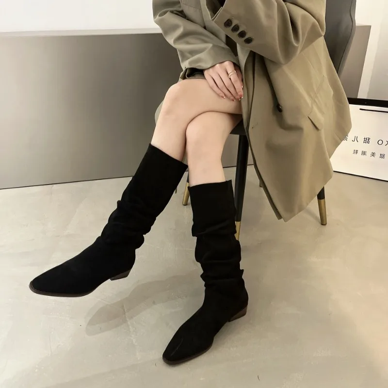 

Luxury Women's Boots 2025 New Platform Fashion Boots Shoes for Women Spring Thick-soled Knight Boots Western Cowboy Boot Zapatos