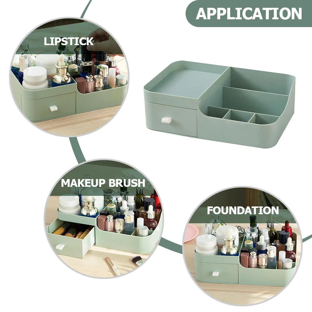 

Makeup Organizer Tabletop Storage Box with Drawer for Cosmetics Jewelry Skincare Products Bathroom Counter Dresser