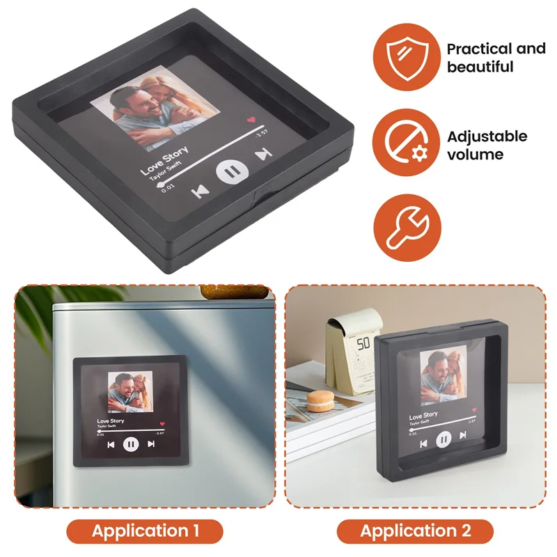 

AT21-4X Music Fridge Sticker,Album Fridge Magnet Music Movement Can Play Songs And Can't Adjust Volume A