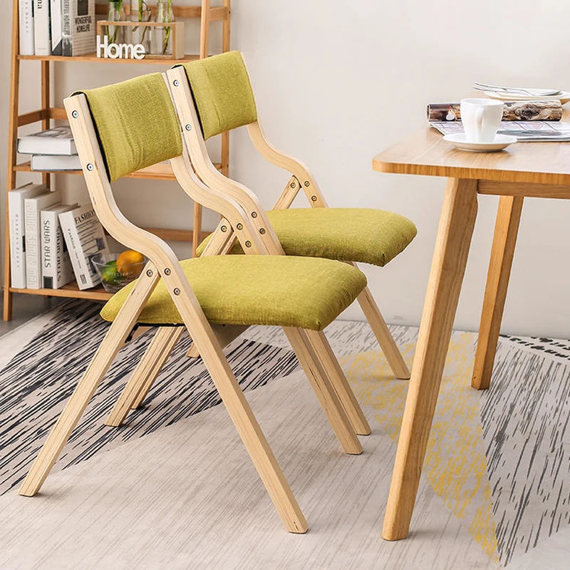 

Nordic Furniture Solid Wood Household Dining Folding Backrest Modern Simple Portable Office Computer Study Room Back Chair Stool