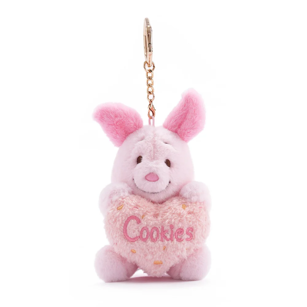 Disney Cute Strawberry Bear Winnie The Pooh Plush Toys Small Pendant Key Chains Stuffed Animals School Bag Hanging Gifts - view 6