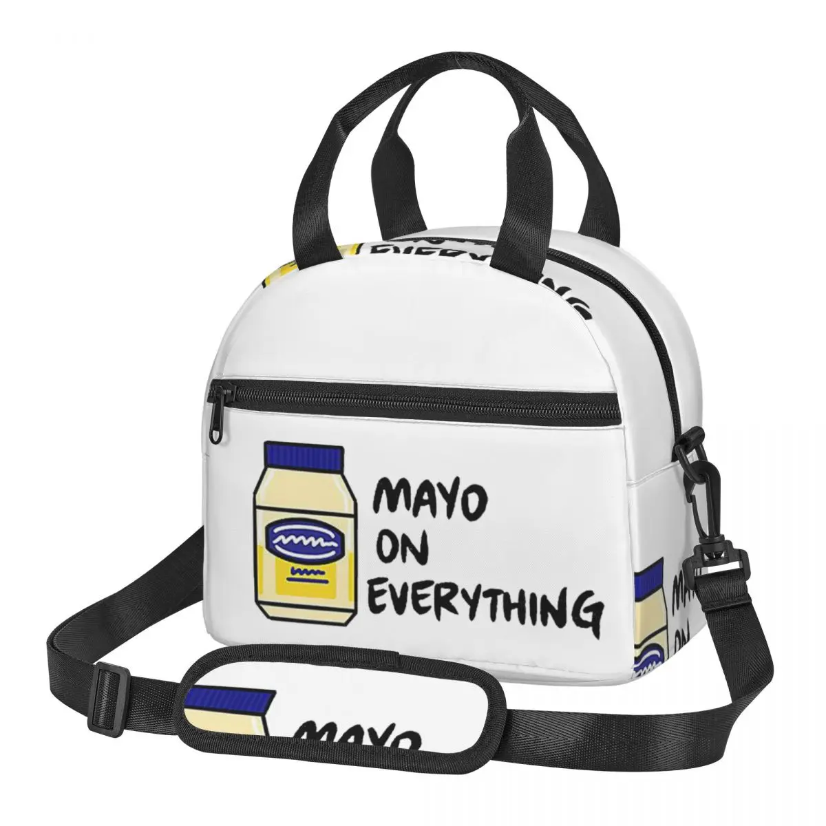 

Майонез (Мayonnaise) на всех сумках для обеда, изолированная коробка для бенто, многоразовая сумка для обеда, сумки для пикника, сумка-холодильник для женщин, студенток