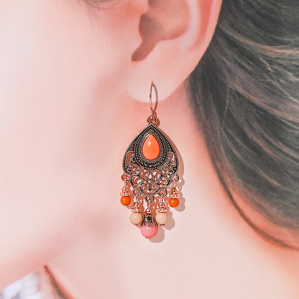12pairs Boho Vintage Earrings for Women Vacation Court Style Handmade Tassel Eardrop Daily Wear Work Party Decors Gift Versatile