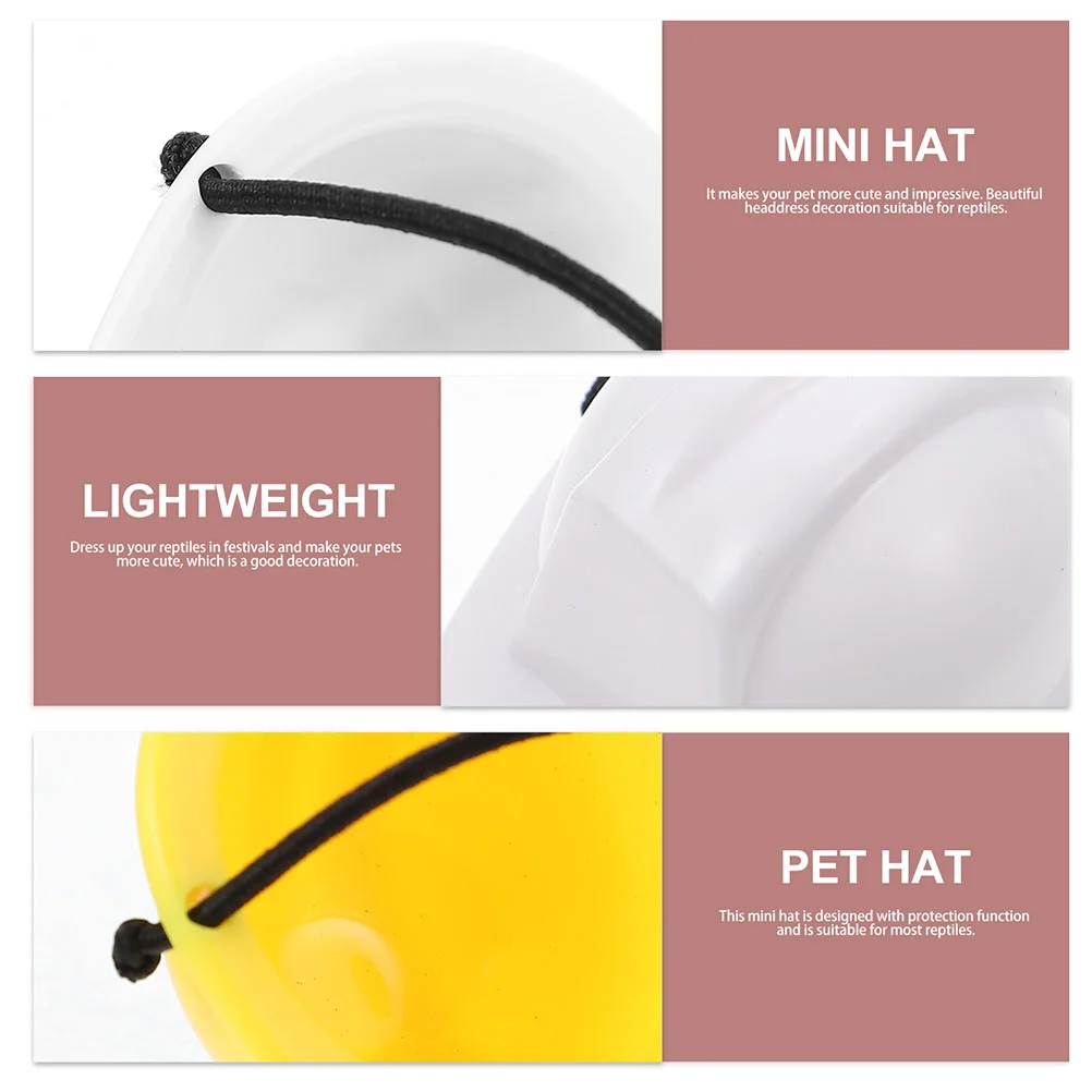 4 Pcs Guinea Pig Hat Lizard Hard Hats Small Pet Head Decor Accessories Snake Wearing Plastic Caps