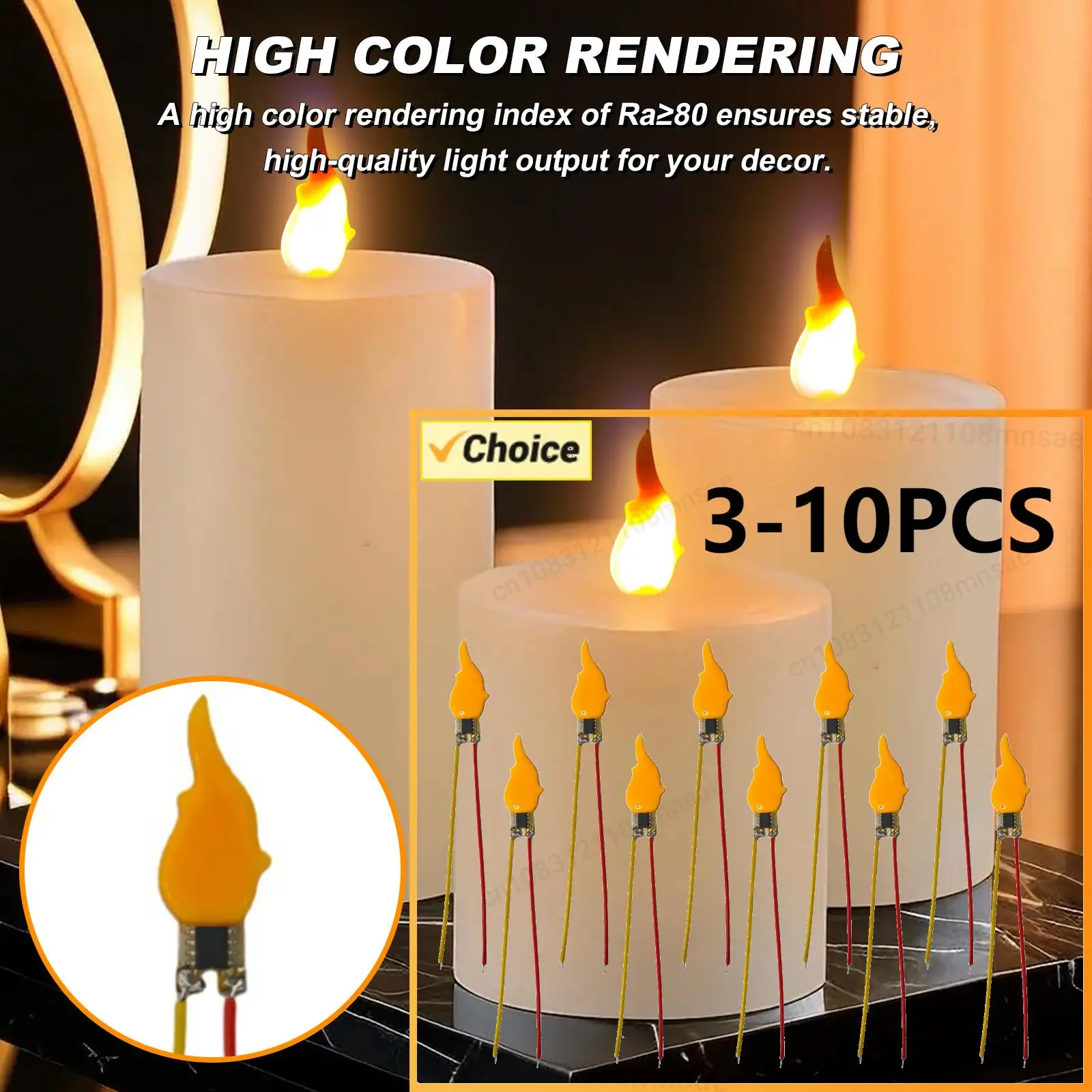 

3-5V LED Flame Filament Light Bulb 2200K Warm White 3/5/10PCS Easy-Solder Flame Lamp Wick for DIY Holiday Party Decor Lighting