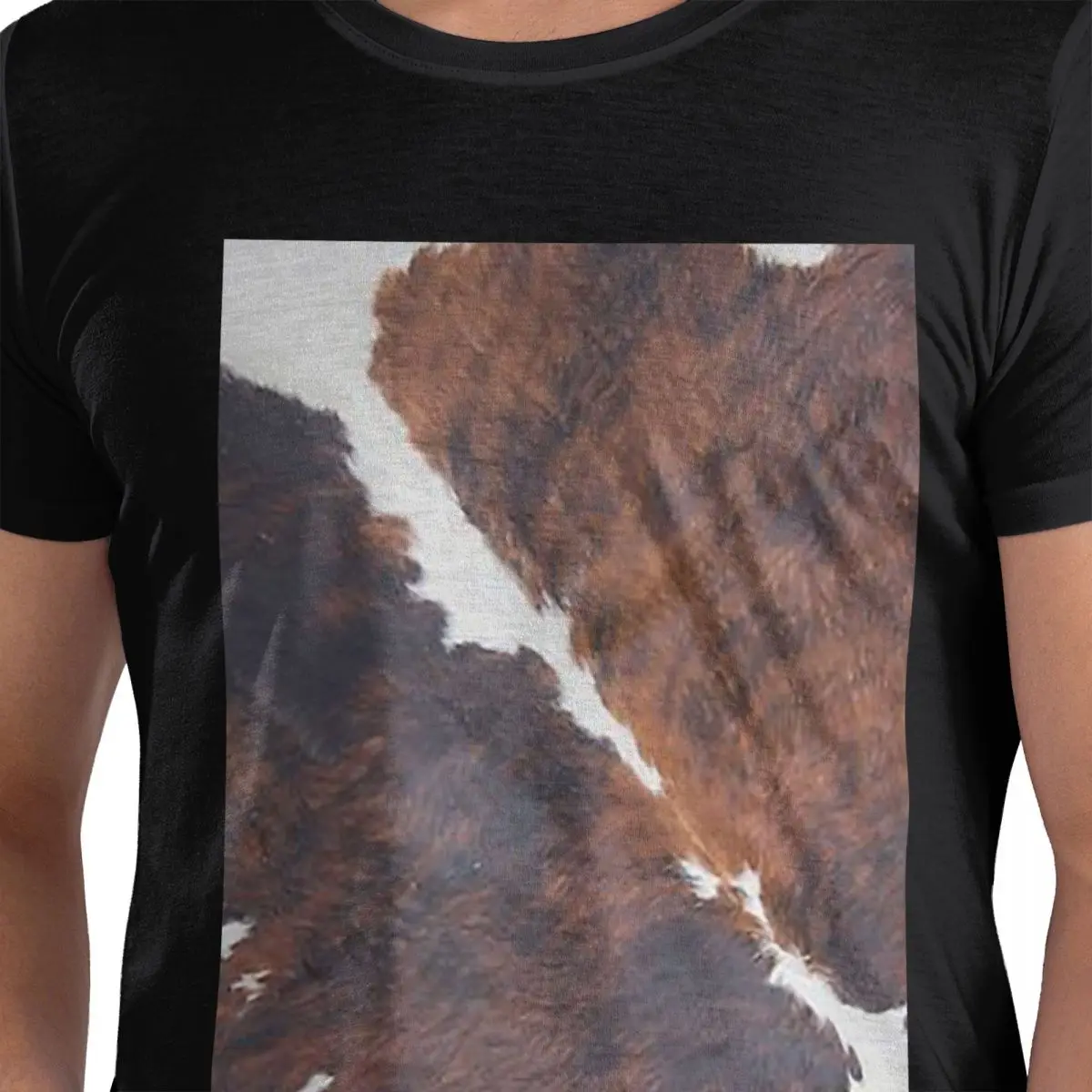 

Стильная футболка из коровьей кожи с текстурой коровьей кожи и принтом, мужская забавная футболка большого размера, мужские летние рубашки с круглым вырезом, топы