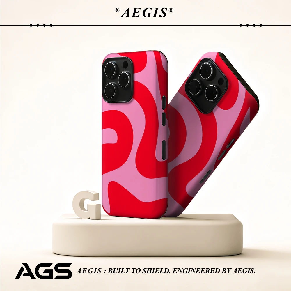 Magenta Wave Handyhülle für magnetische Handyhülle für iPhone 17 16 15 14 13 Pro Max Plus, einzelne doppelschichtige robuste Hülle