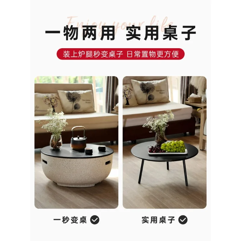 Courtyard stove for tea brewing and grill heating, charcoal barbecue rack, outdoor barbecue stove, home grill basin, indoor