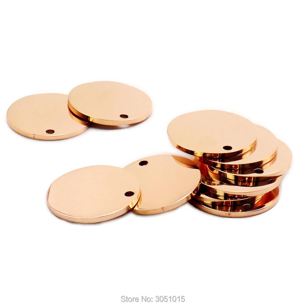 Wholesale 100Pcs Stainless Steel Round For Dog Tag Pet Name Engravable Pendant Necklace Jewelry Anti-lost Pendant Metal Plate