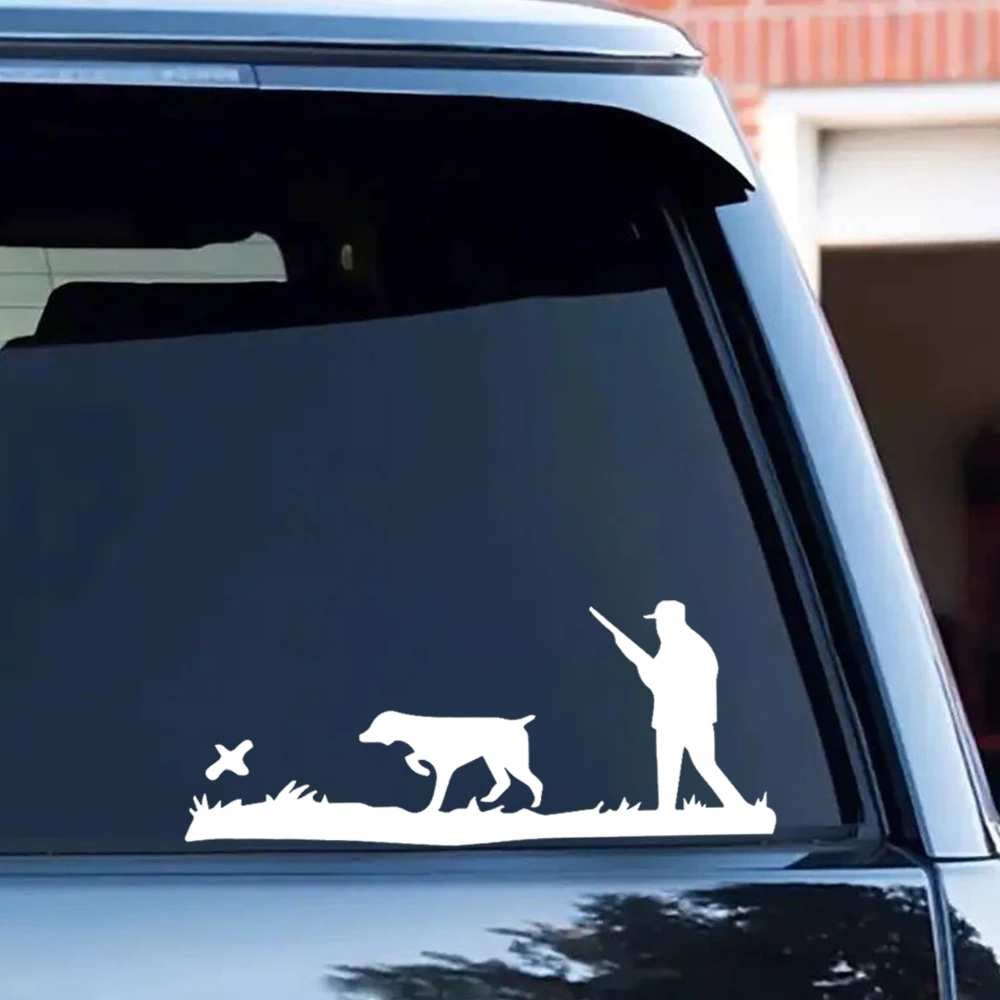20 × 8 سم، ملصقات سيارات مزخرفة للصيادين والكلاب، ملصق لاصق للشاحنات والدراجات النارية، - للاستخدام الداخلي والخارجي