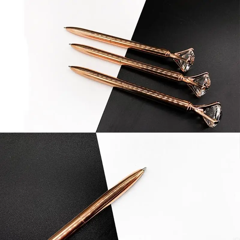 G8TA for Creative Metal Ballpoint Pen Unique Big Crystal Diamond Decorations Business Signing Pen for Ideal for Office Busine