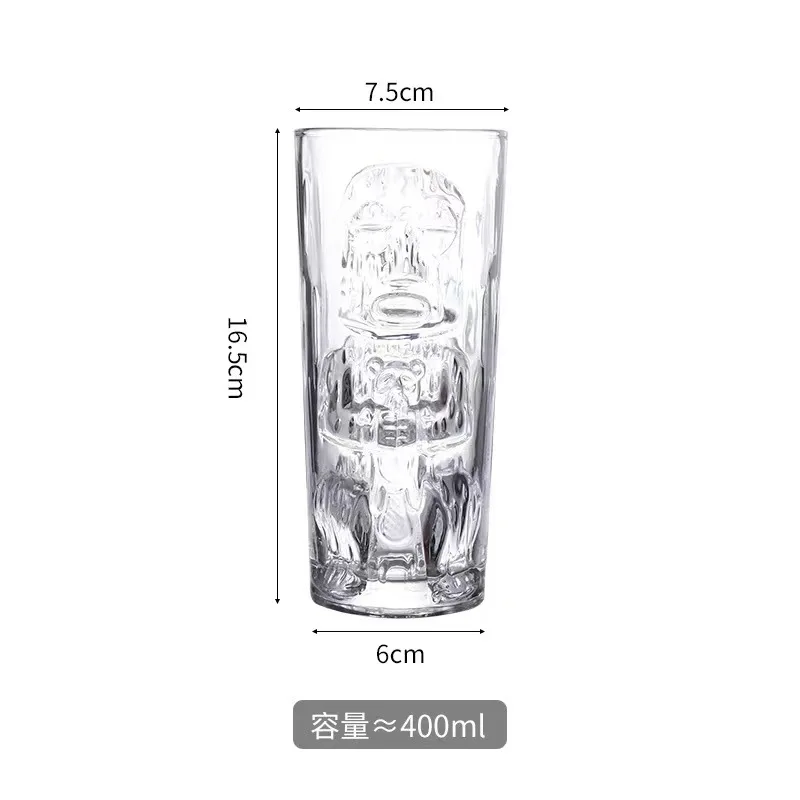 DEOUNY 400ML Tiki Mug Cocktail Cup Beer Beverage Mug Wine Mug Ceramic Easter Islander Hawaii Tiki Mugs Coffee Glass Barware