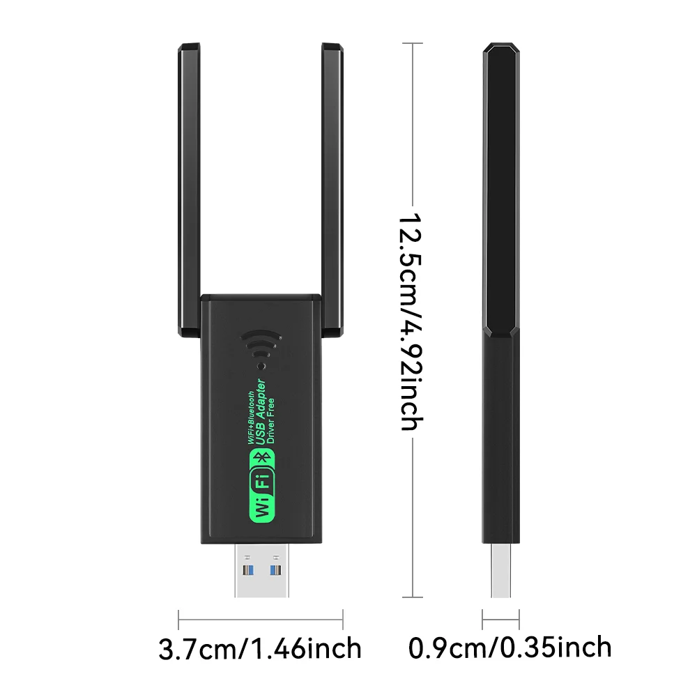 2in1 900Mbps بلوتوث 5.4 USB محول 5dBi هوائي WiFi6 بطاقة الشبكة دونغل 2.4G & 5 جيجا هرتز Wlan استقبال الإشارات لسائق الكمبيوتر مجانا