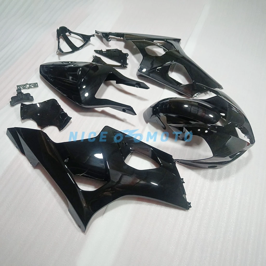 พลาสติก ABS รถจักรยานยนต์ Fairing สําหรับ SUZUKI GSXR1000 GSX-R1000 2003 2004 Bright สีดําตัวถังรถที่อยู่อาศัย gsxr 1000 03 04