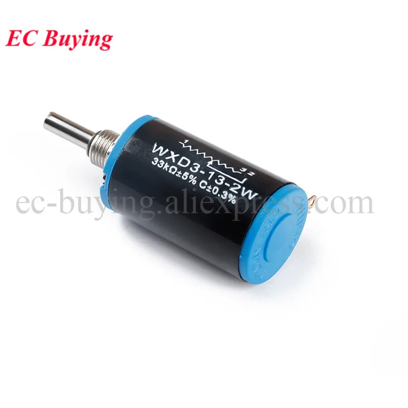 1-2Pcs WXD3-13-2W 10K 100/220/470/680 Ohm Wirewound Multi-Turn Potentiometer Resistance 1K 2.2K 4.7K 5.6K 6.8K 47K Rotary Switch