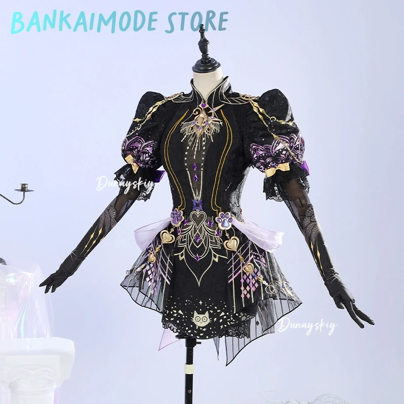 لعبة Naraka Bladepoint Feria Shen أزياء تنكرية أسود أبيض الأميرة لوليتا فستان أنيمي الهالوين لعب الأدوار فساتين نسائية