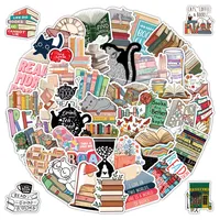 52-Piece Reading-Themed Stickers - Decorative Decals for Notebooks, Journals, Books, Phone Cases & Laptops(Anime Worlds Store) 2