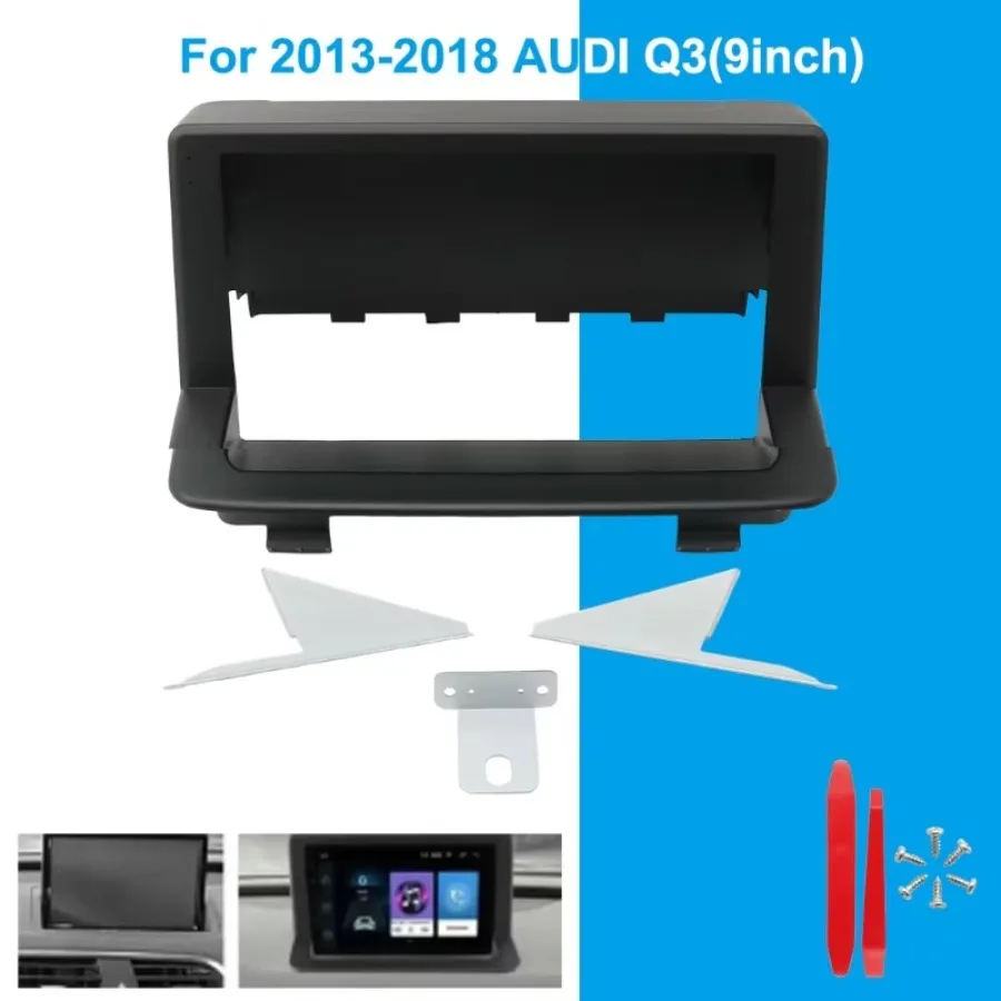 9 Inch Car Radio Fascia Frame For Audi Q3 2013-2018 Dashboard Panel Trim Installation Kit Center Console Mount