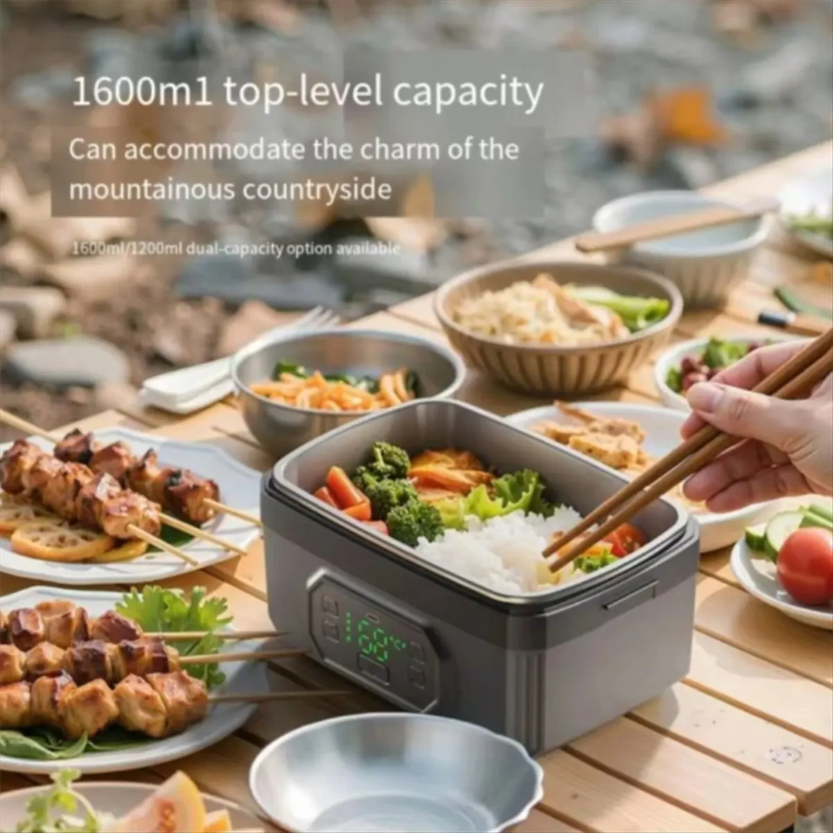 Kotak Makan Siang Portabel yang Dapat Diisi Ulang, Pemanas Nirkabel, Kotak Bento Tanpa Air, Kantor Pelajar, Penyimpanan Daya, Luar Ruangan