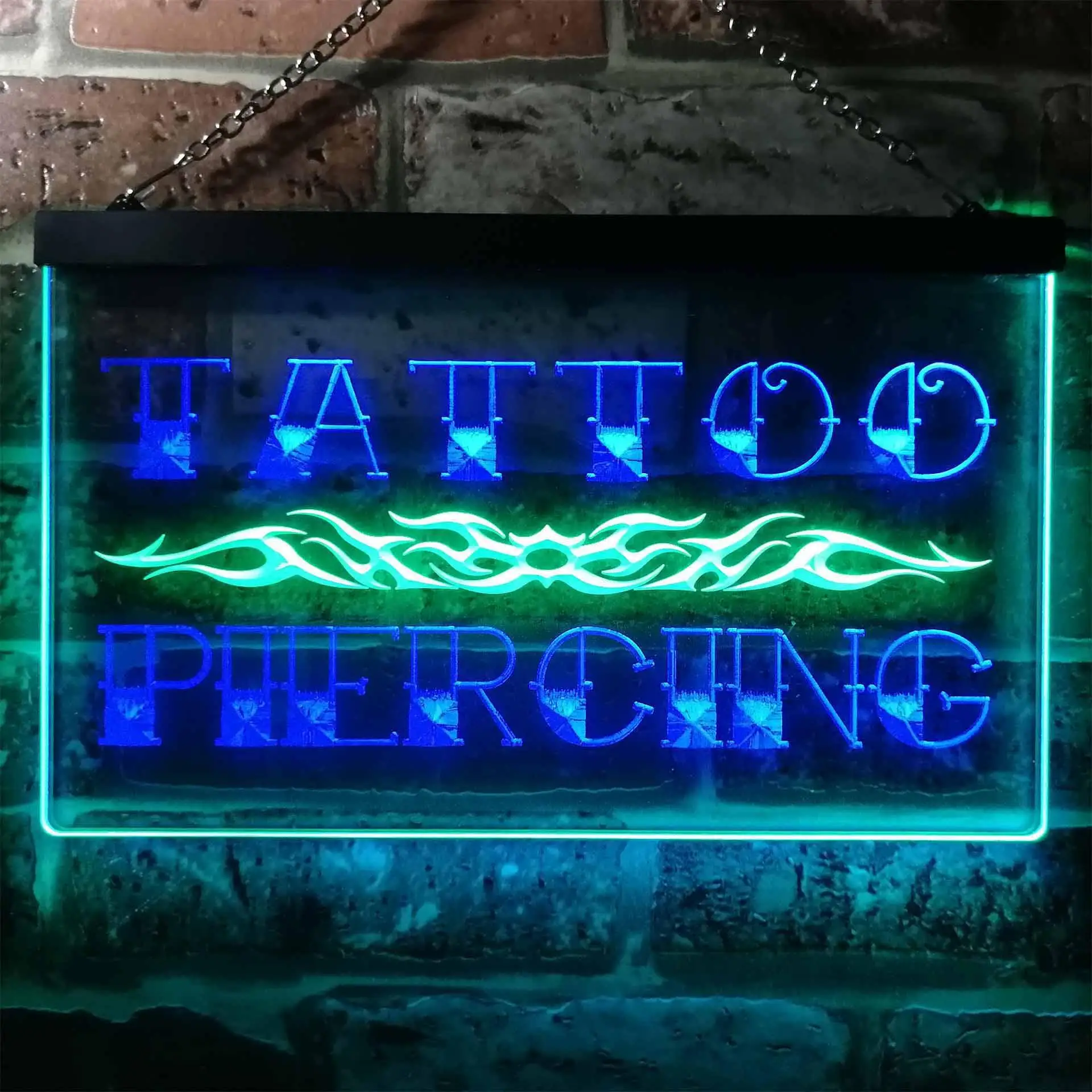 Tattoo Piercing Dual Color Led Neon Sign st6-i0559